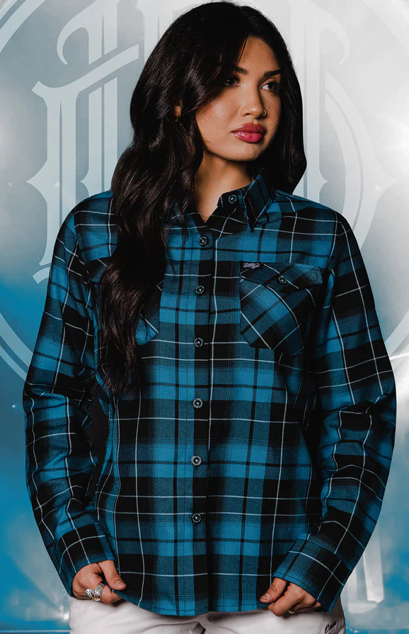 PARKWAY DRIVE 'DEEP BLUE' FLANNEL - WOMENS