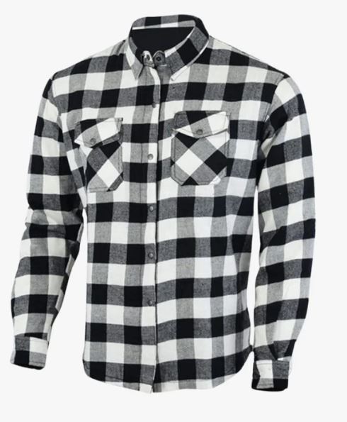 WCL Kevlar Lined Performance Motorcycle Riding Long Sleeve Flannel Shirt W/T CE Level 1 armor